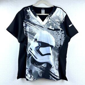 Tooniforms Star Wars Stormtrooper Mens Medium Scrub Top Disney Medical Office